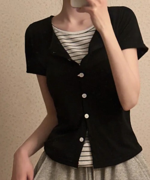 Футболка многослойная, футболка с коротким рукавом NANAHACHI, черная
Футболка многослойная, футболка с коротким рукавом NANAHACHI, черная