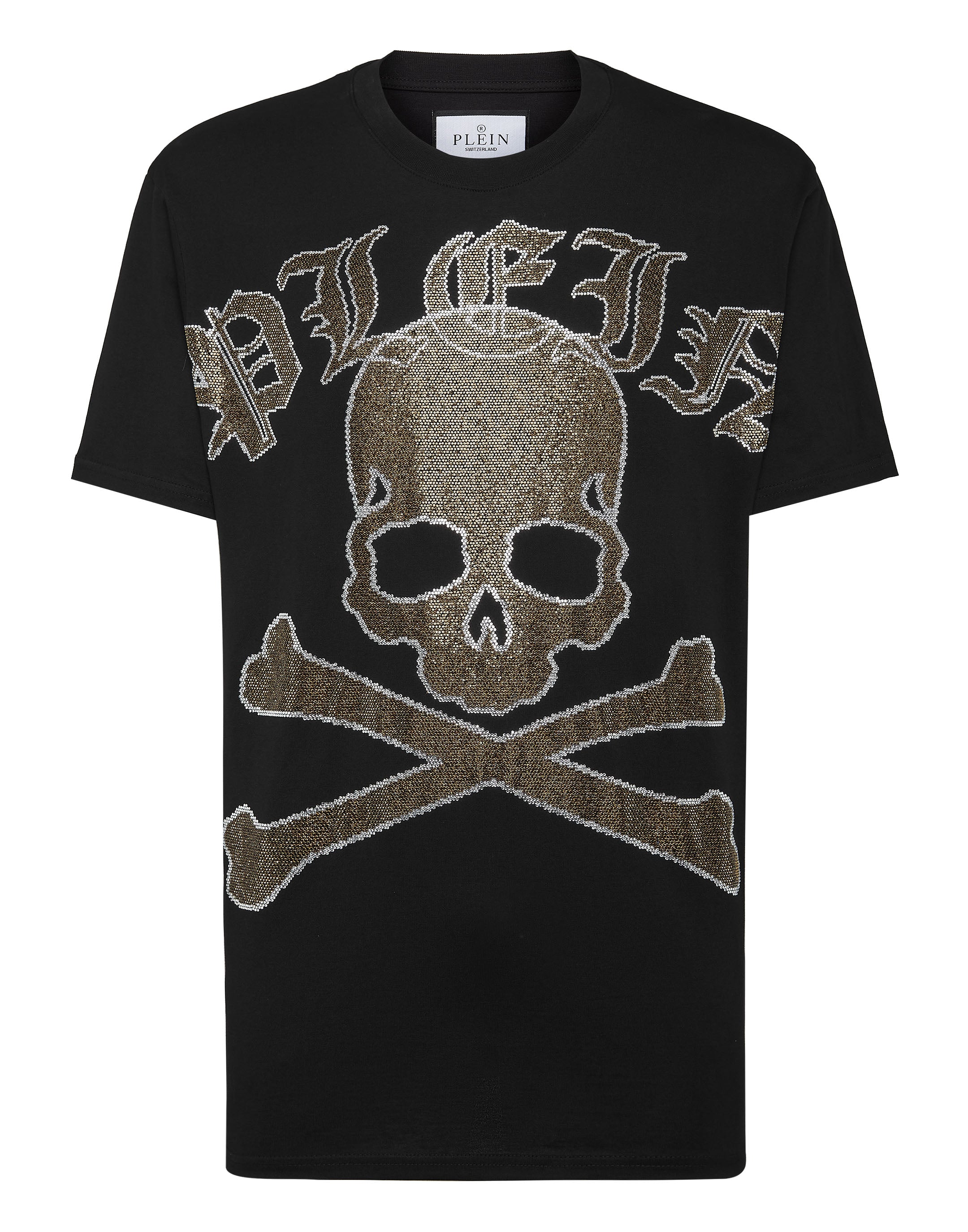 Футболка с круглым вырезом SS со стразами Gothic Plein Strass PHILIPP PLEIN, черный/светло-золотой
Футболка с круглым вырезом SS со стразами Gothic Plein Strass PHILIPP PLEIN, черный/светло-золотой