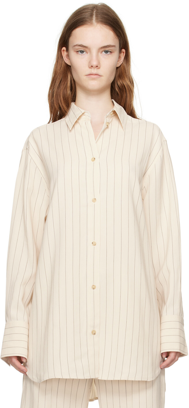 Бежевая рубашка свободного кроя Toteme
Бежевая рубашка свободного кроя Toteme