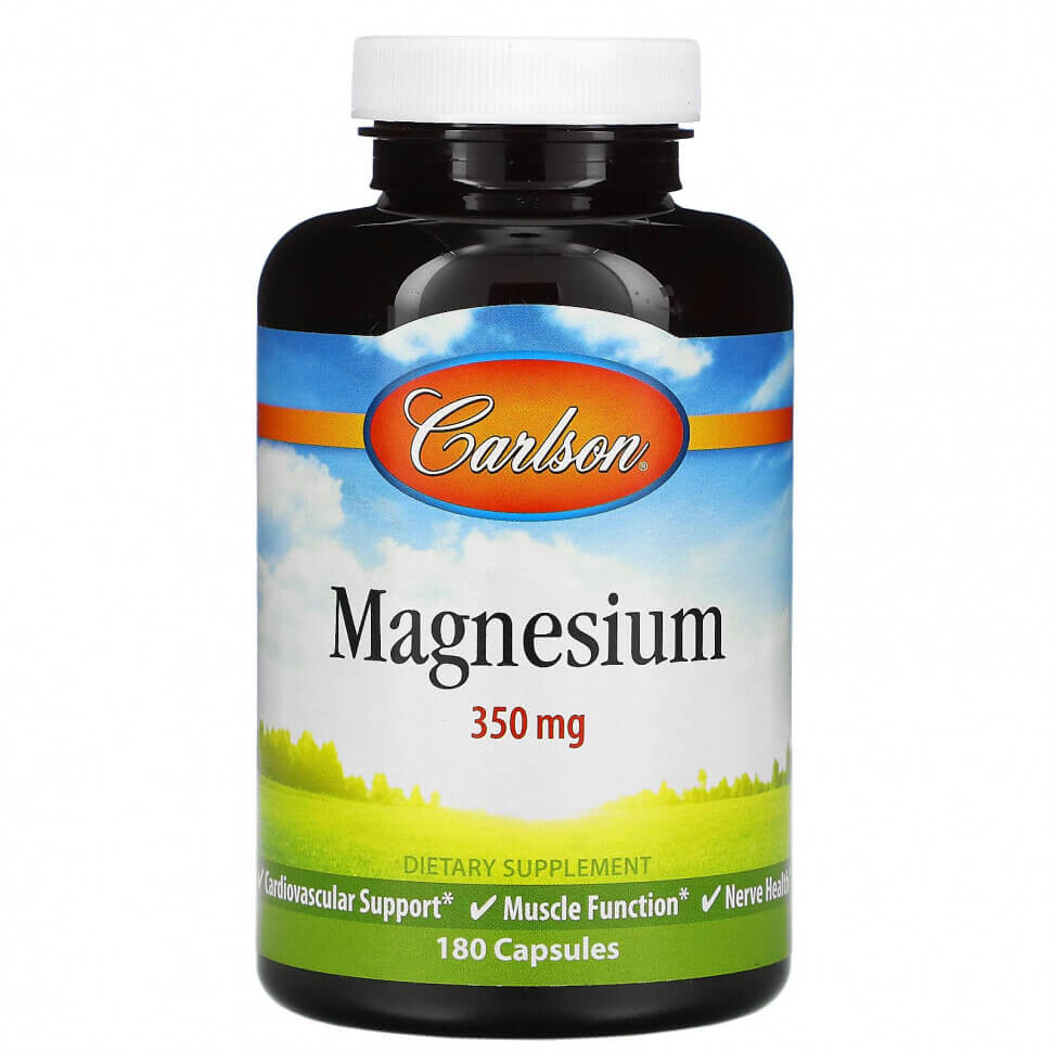 Магний Carlson Magnesium 350 мг, 180 капсул
Магний Carlson Magnesium 350 мг, 180 капсул