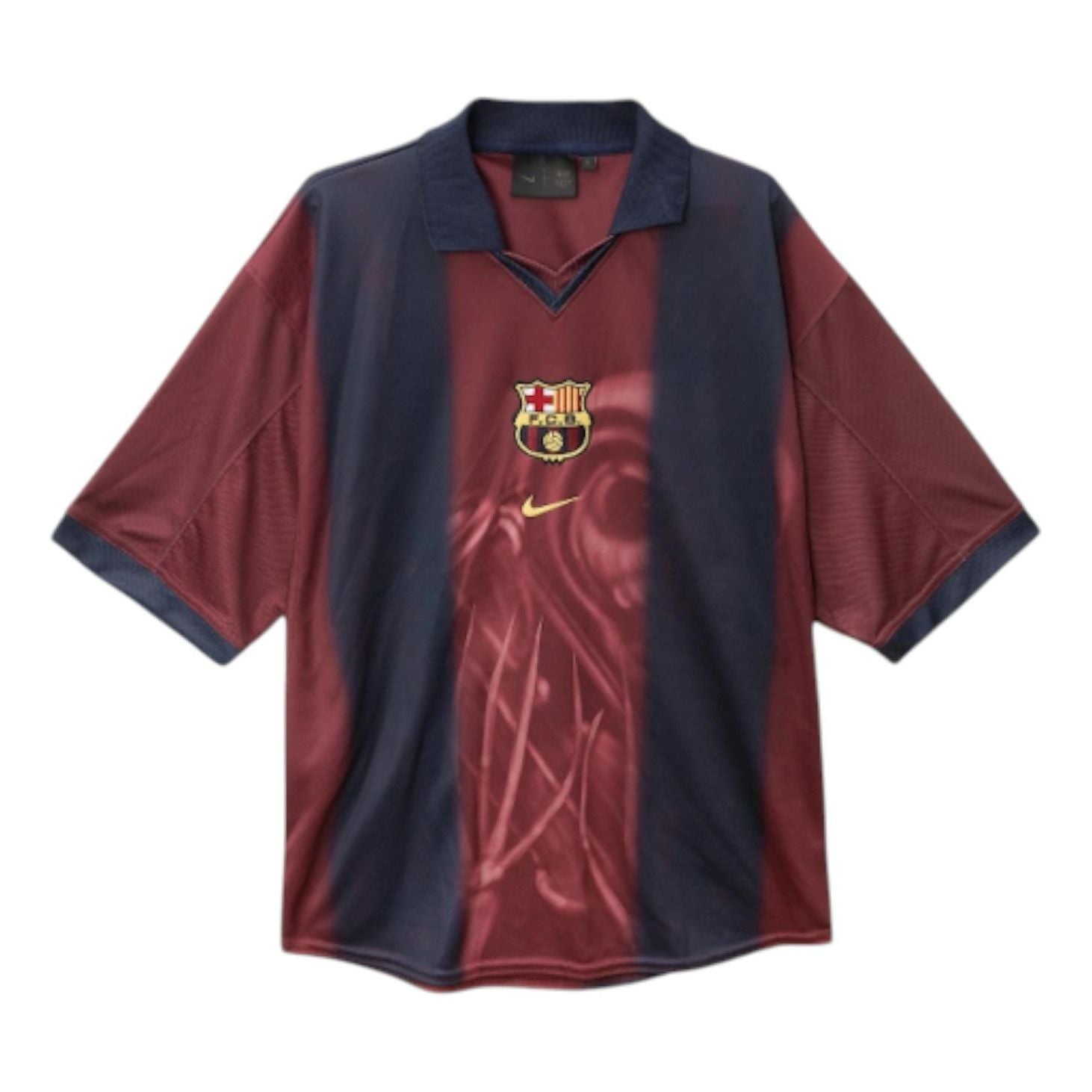 Nike x Travis Scott x FC Barcelona Retro 2000/01 Домашняя футболка с изображением скелета, цвет «красный и темно-синий»
Nike x Travis Scott x FC Barcelona Retro 2000/01 Домашняя футболка с изображением скелета, цвет «красный и темно-синий»