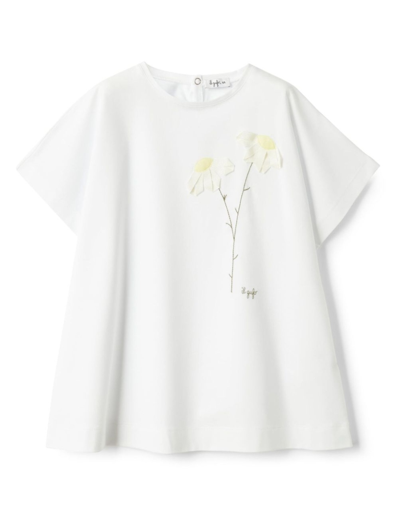 Il Gufo платье с цветочной вышивкой, белый 
Il Gufo платье с цветочной вышивкой, белый