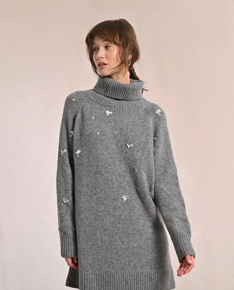 Женский джемпер с длинным рукавом с деталями из бусин Molly Bracken, серый
Женский джемпер с длинным рукавом с деталями из бусин Molly Bracken, серый