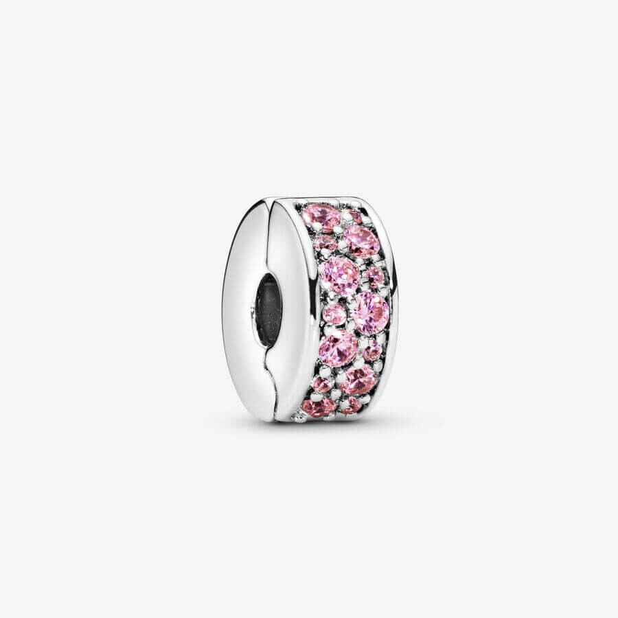Шарм Pandora Moments Pavé Clip, серебро/розовый 
Шарм Pandora Moments Pavé Clip, серебро/розовый