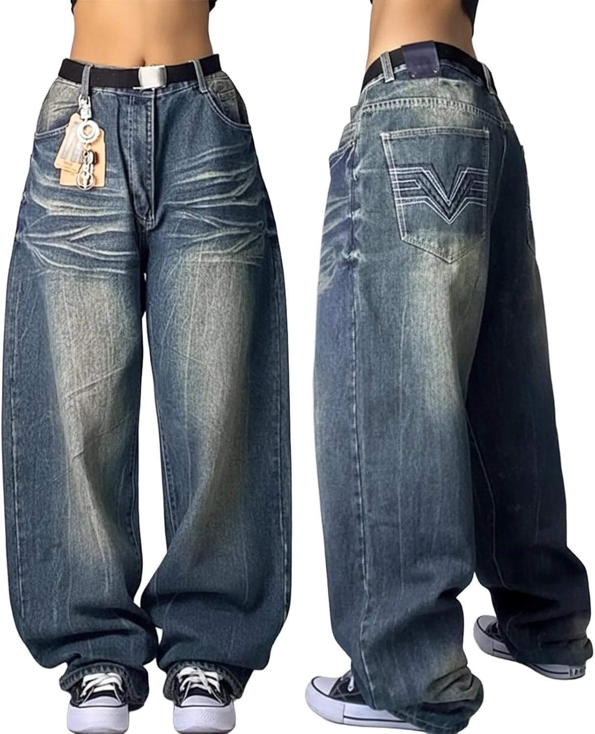 Emmiol Women Y2K 90S Hip Hop Baggy Jeans Boyfriend Wide Leg Denim Pants Mid-High Rise
Emmiol Women Y2K 90S Hip Hop Baggy Jeans Boyfriend Wide Leg Denim Pants Mid-High Rise