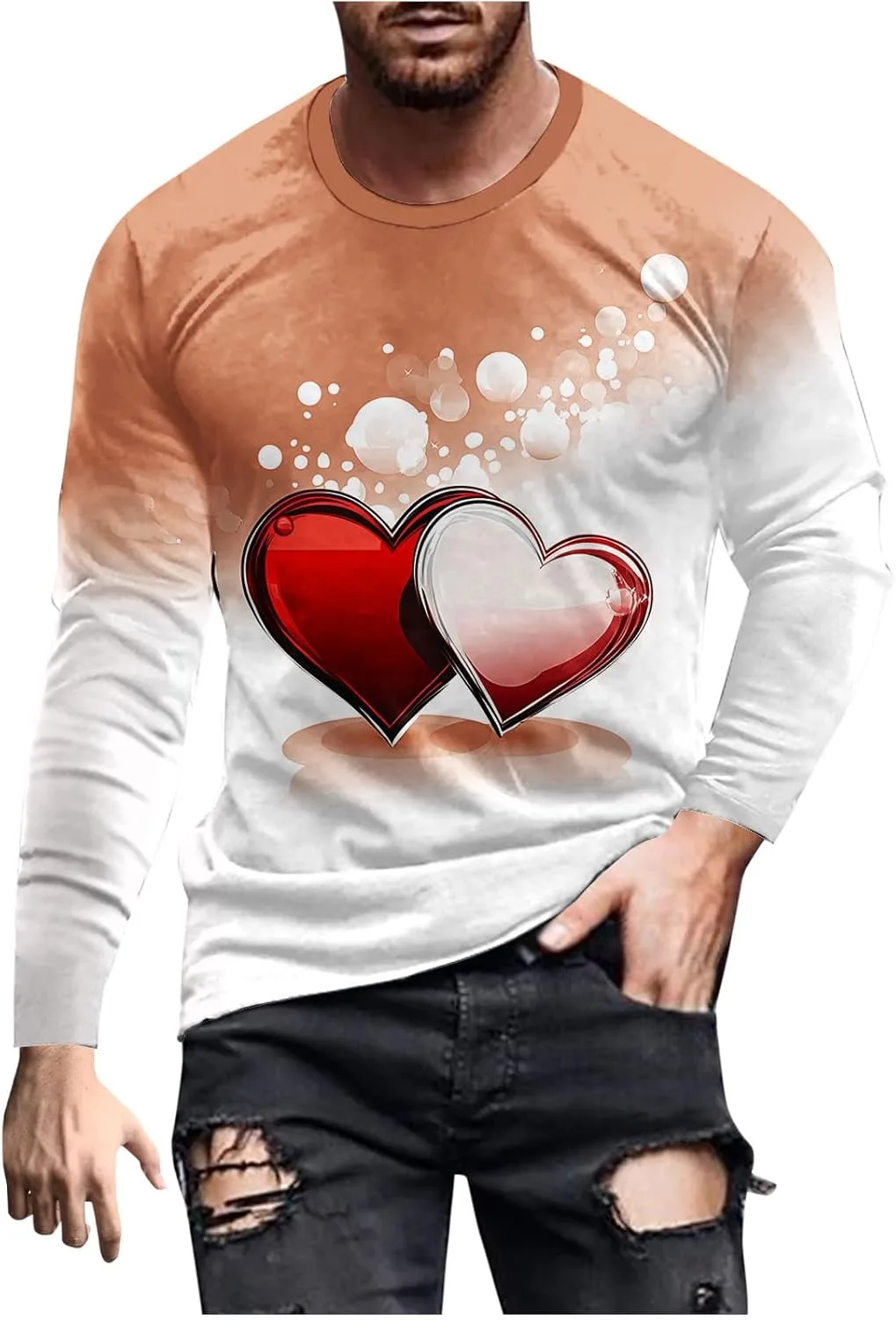 Мужская футболка с 3D-принтом в виде сердца на День святого Валентина
Мужская футболка с 3D-принтом в виде сердца на День святого Валентина