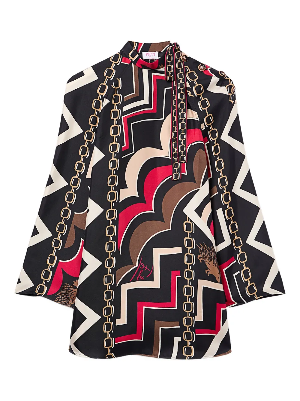 Мини-платье из шелка с принтом "иристрице" Pucci, черный
Мини-платье из шелка с принтом "иристрице" Pucci, черный