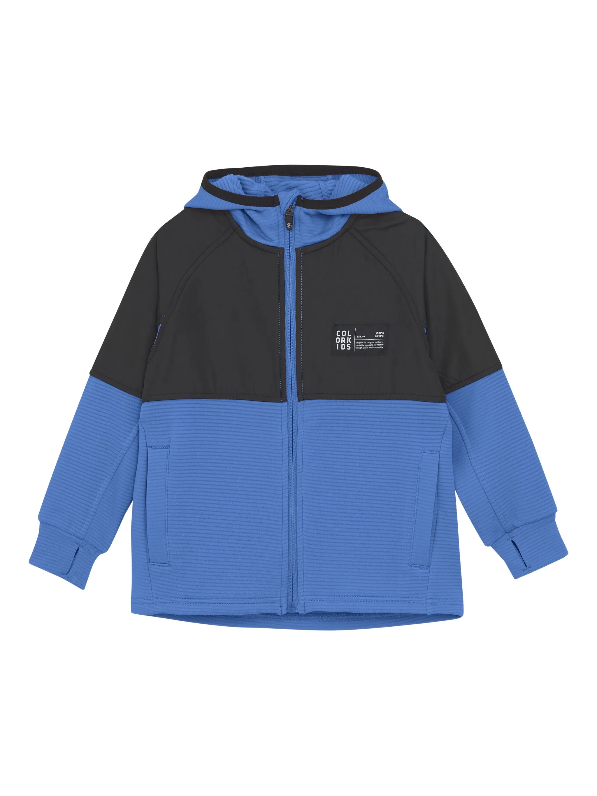 Бомбер на молнии с капюшоном Color Kids, синий
Бомбер на молнии с капюшоном Color Kids, синий