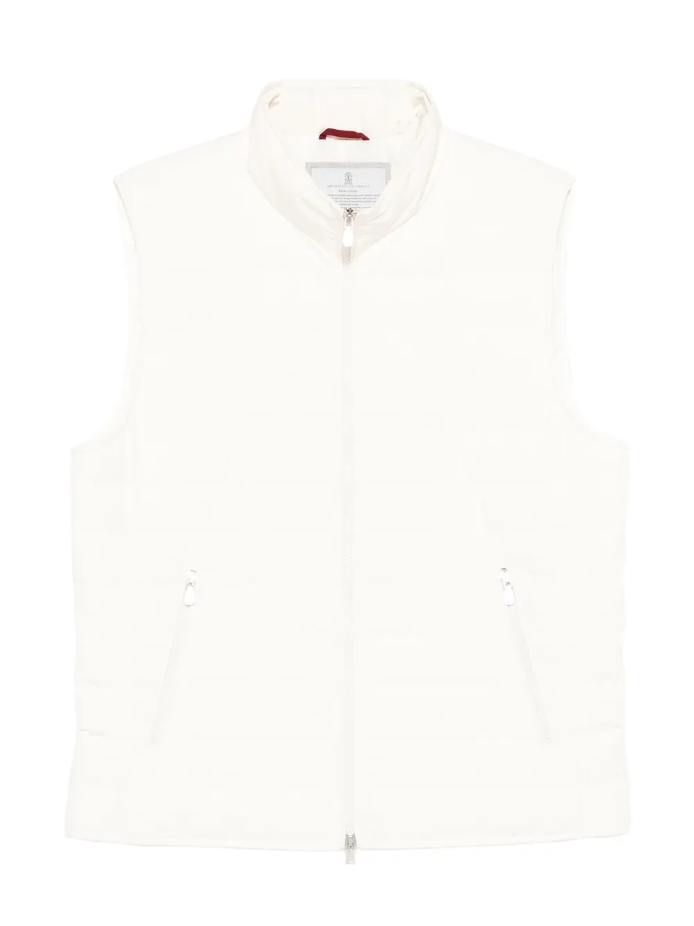 Жилет с карманом на молнии Brunello Cucinelli, белый
Жилет с карманом на молнии Brunello Cucinelli, белый