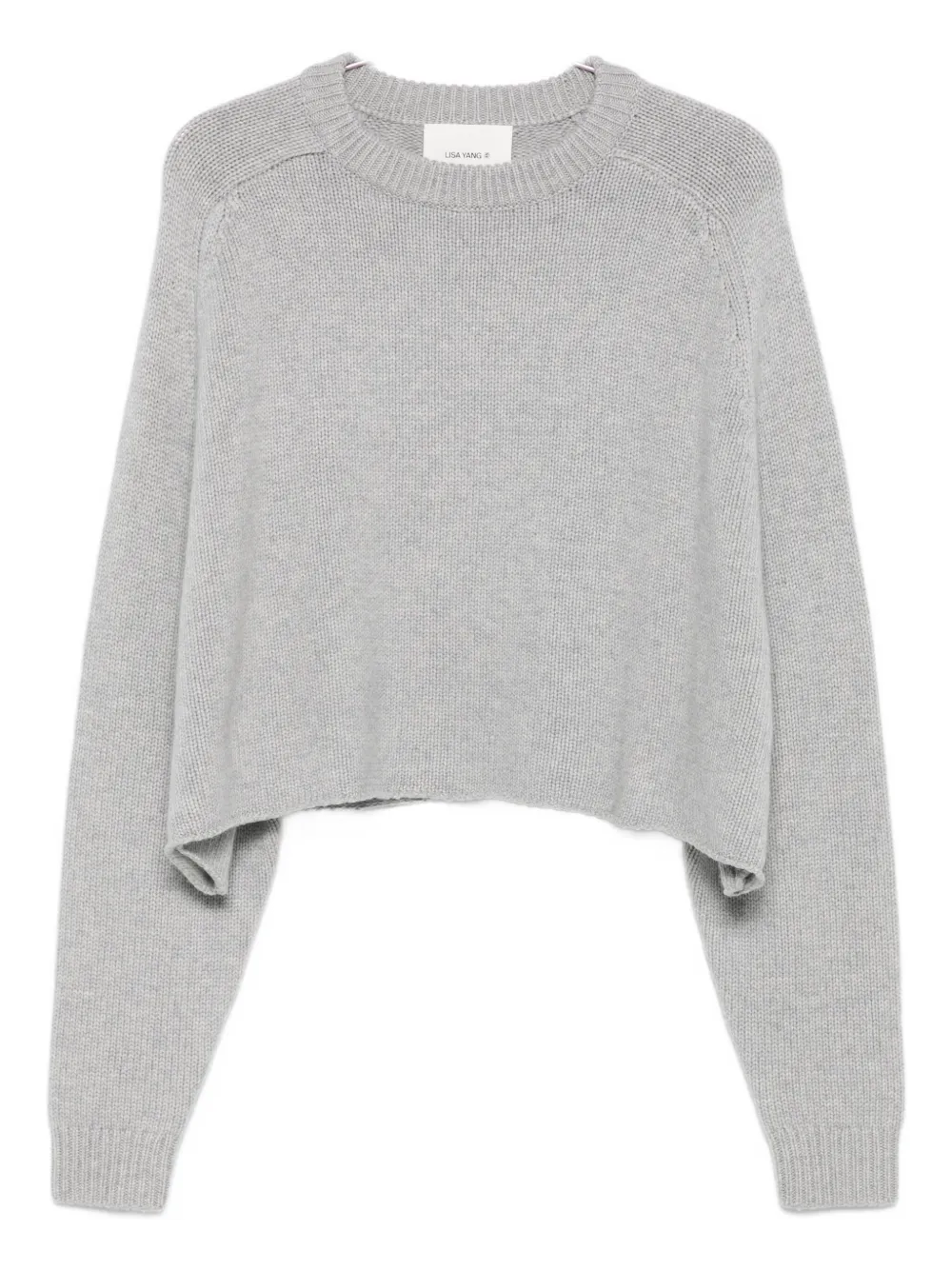 Укороченный джемпер с круглым вырезом Lisa Yang, серый 
Укороченный джемпер с круглым вырезом Lisa Yang, серый
