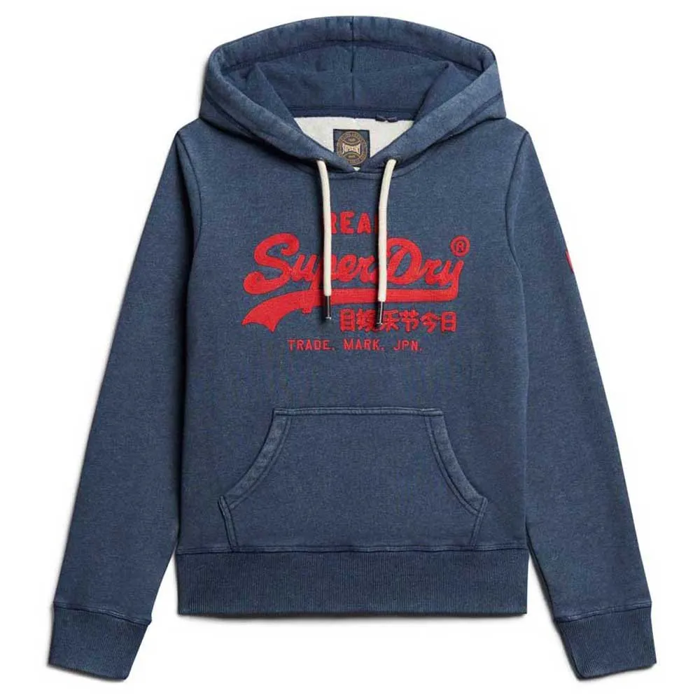 Худи Superdry Embroidered Vl Graphic, синий 
Худи Superdry Embroidered Vl Graphic, синий