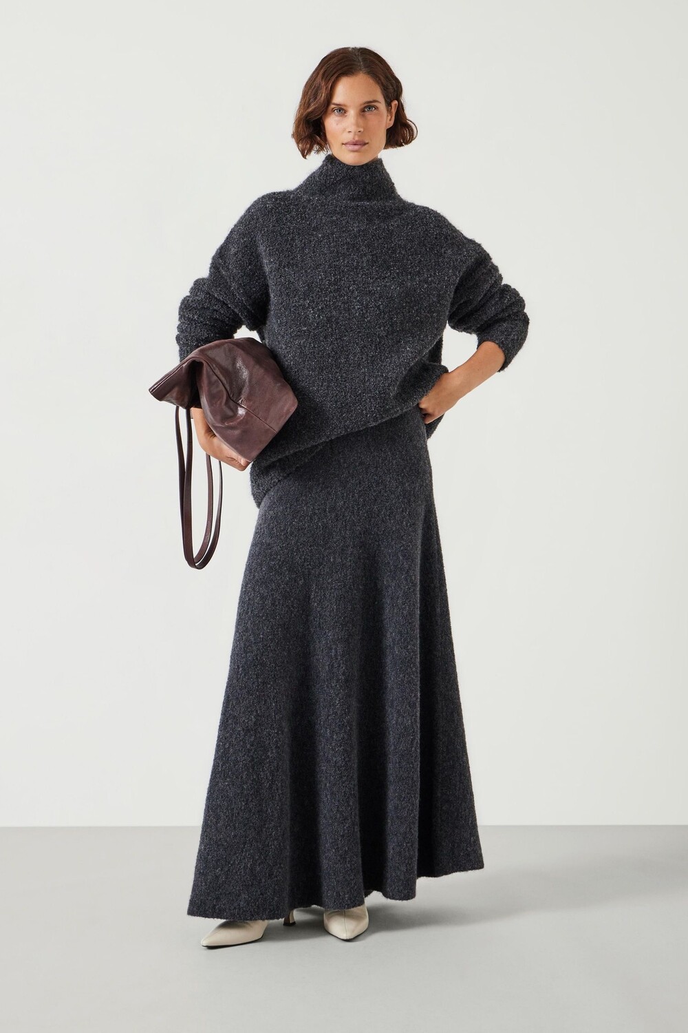 Юбка миди из трикотажного полотна Bea boucle Hush, серый 
Юбка миди из трикотажного полотна Bea boucle Hush, серый