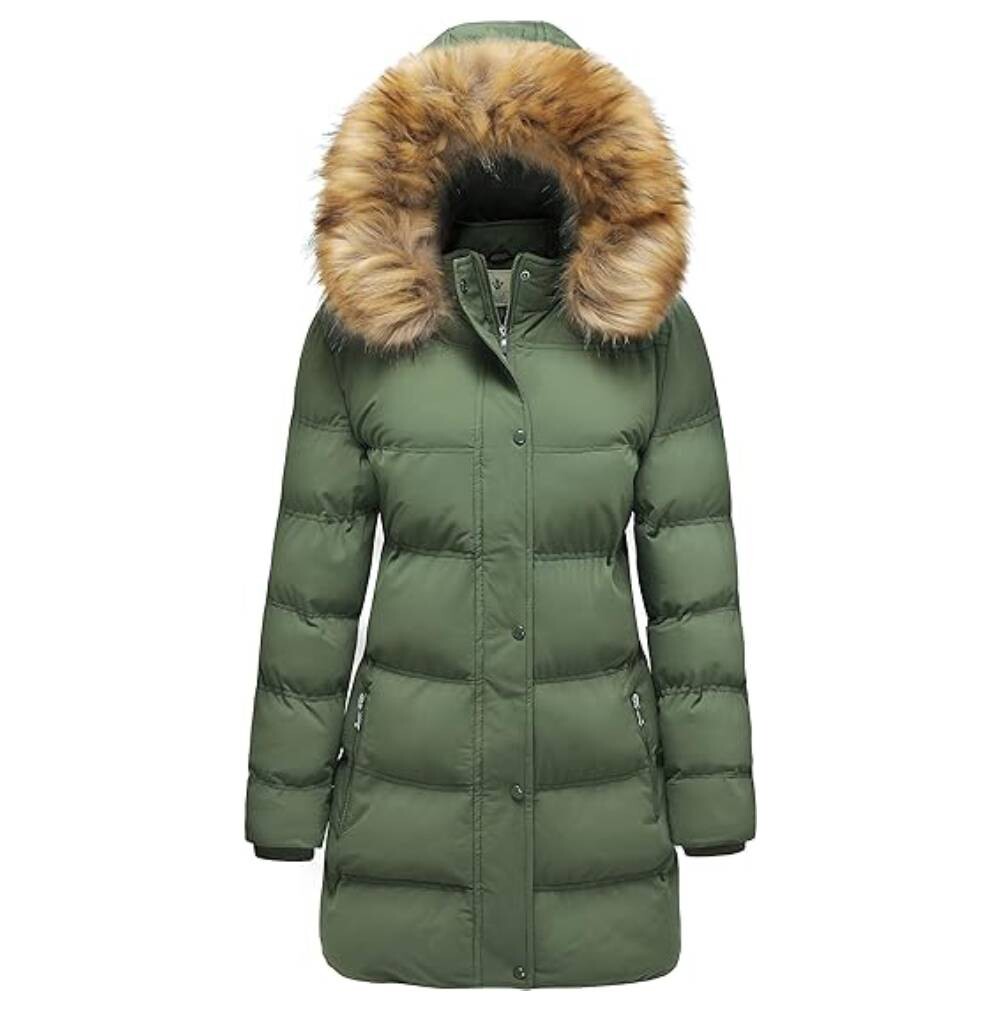 Пальто утепленное с капюшоном WenVen, зеленый
Пальто утепленное с капюшоном WenVen, зеленый