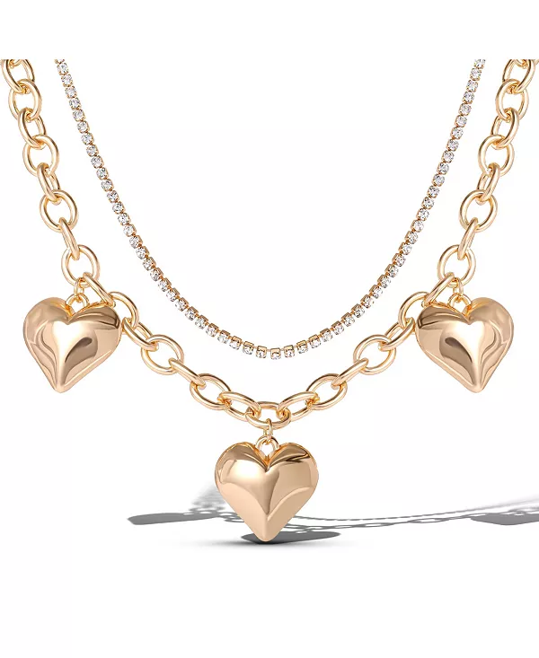 Ожерелье с тремя сердцами Jessica Simpson, gold