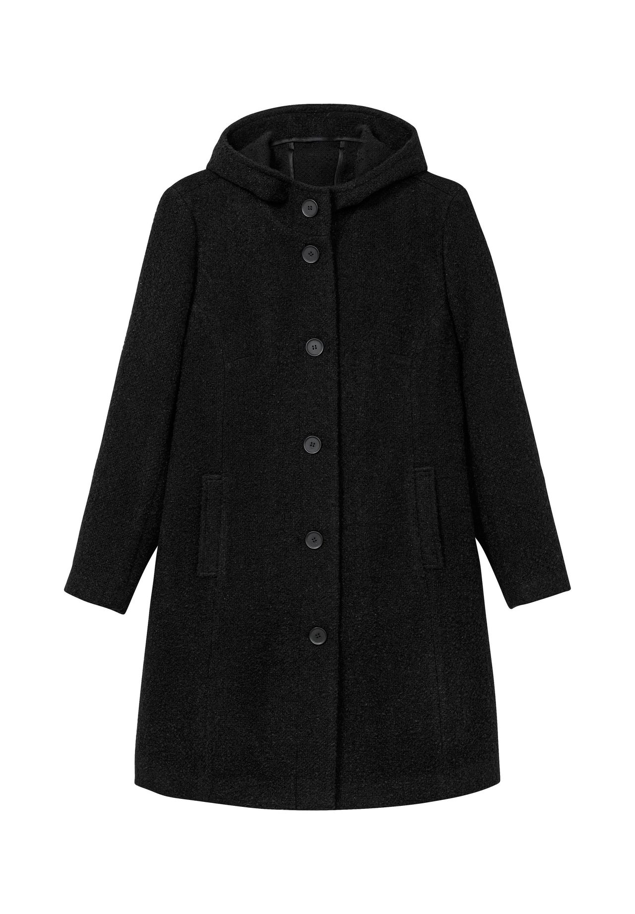 Пальто с капюшоном из уютного букле Sheego, черный
Пальто с капюшоном из уютного букле Sheego, черный