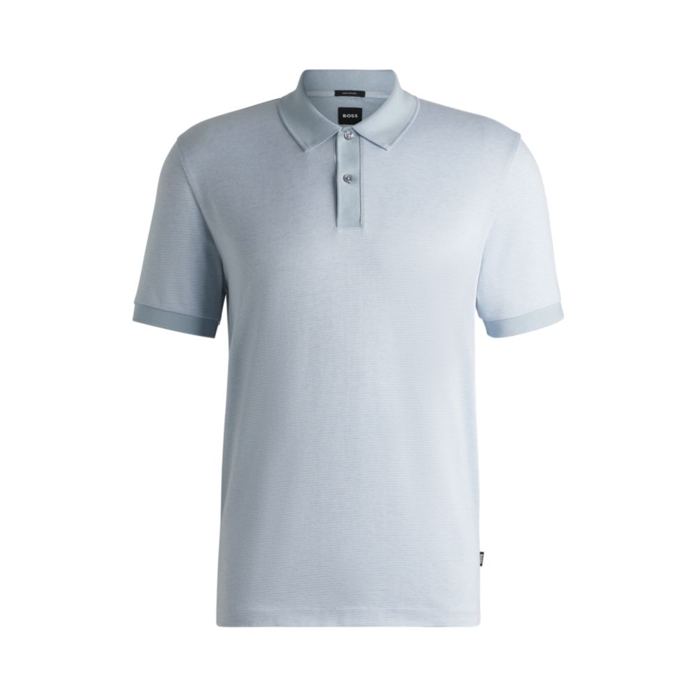Рубашка поло из мерсеризованного хлопка с микроузором BOSS, светло-голубой
Рубашка поло из мерсеризованного хлопка с микроузором BOSS, светло-голубой