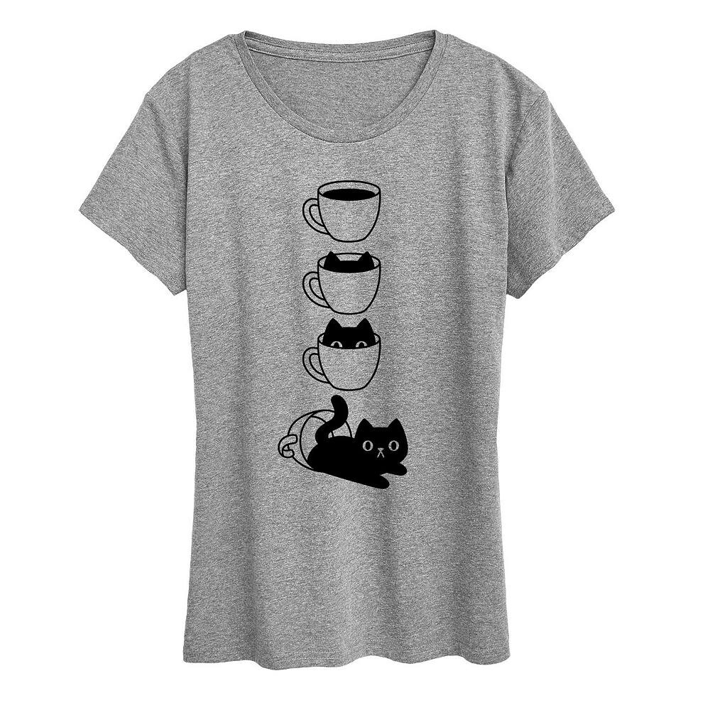 Женская футболка с рисунком Cat Coffee Cup Licensed Character, цвет Heather Gray
Женская футболка с рисунком Cat Coffee Cup Licensed Character, цвет Heather Gray