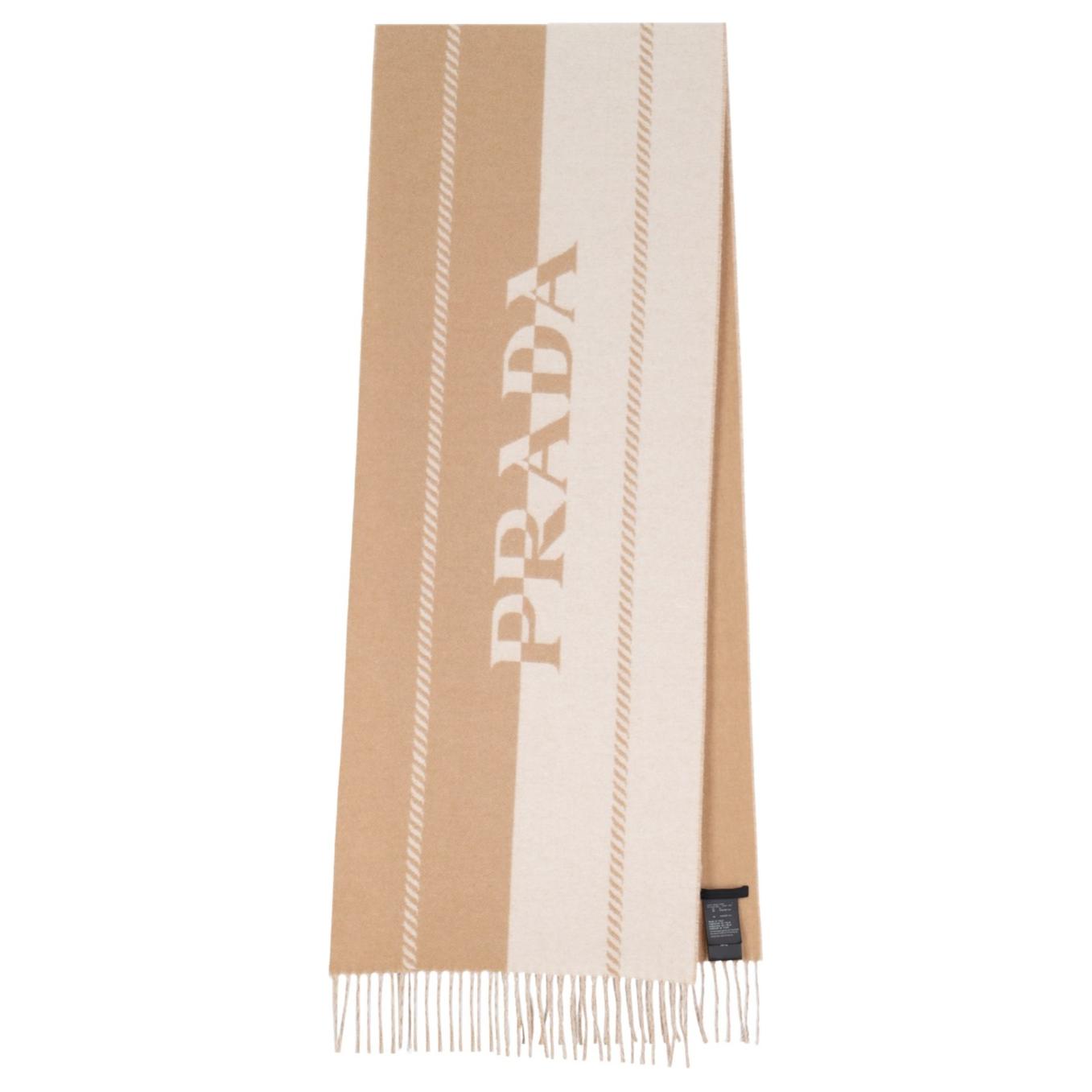 PRADA Шерстяной вязаный шарф женский бежевый, Beige
PRADA Шерстяной вязаный шарф женский бежевый, Beige