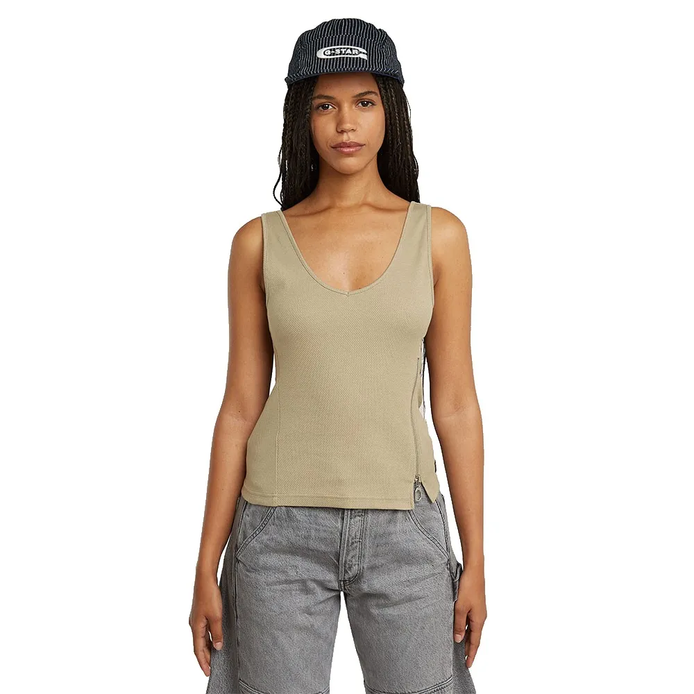 Футболка без рукавов G-Star Asymmetrical Zip Slim, бежевый
Футболка без рукавов G-Star Asymmetrical Zip Slim, бежевый