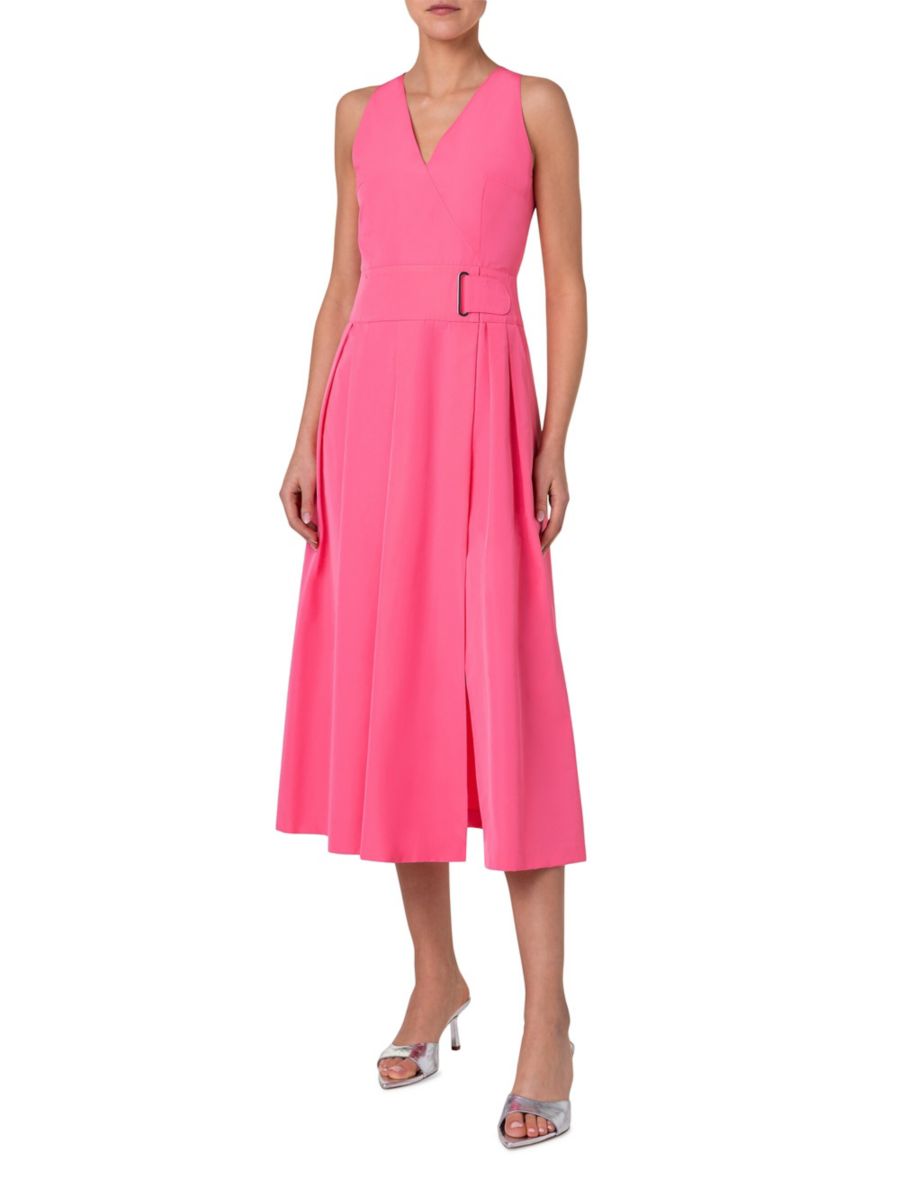 Платье из технотафты с V-образным вырезом Akris punto, розовый
Платье из технотафты с V-образным вырезом Akris punto, розовый