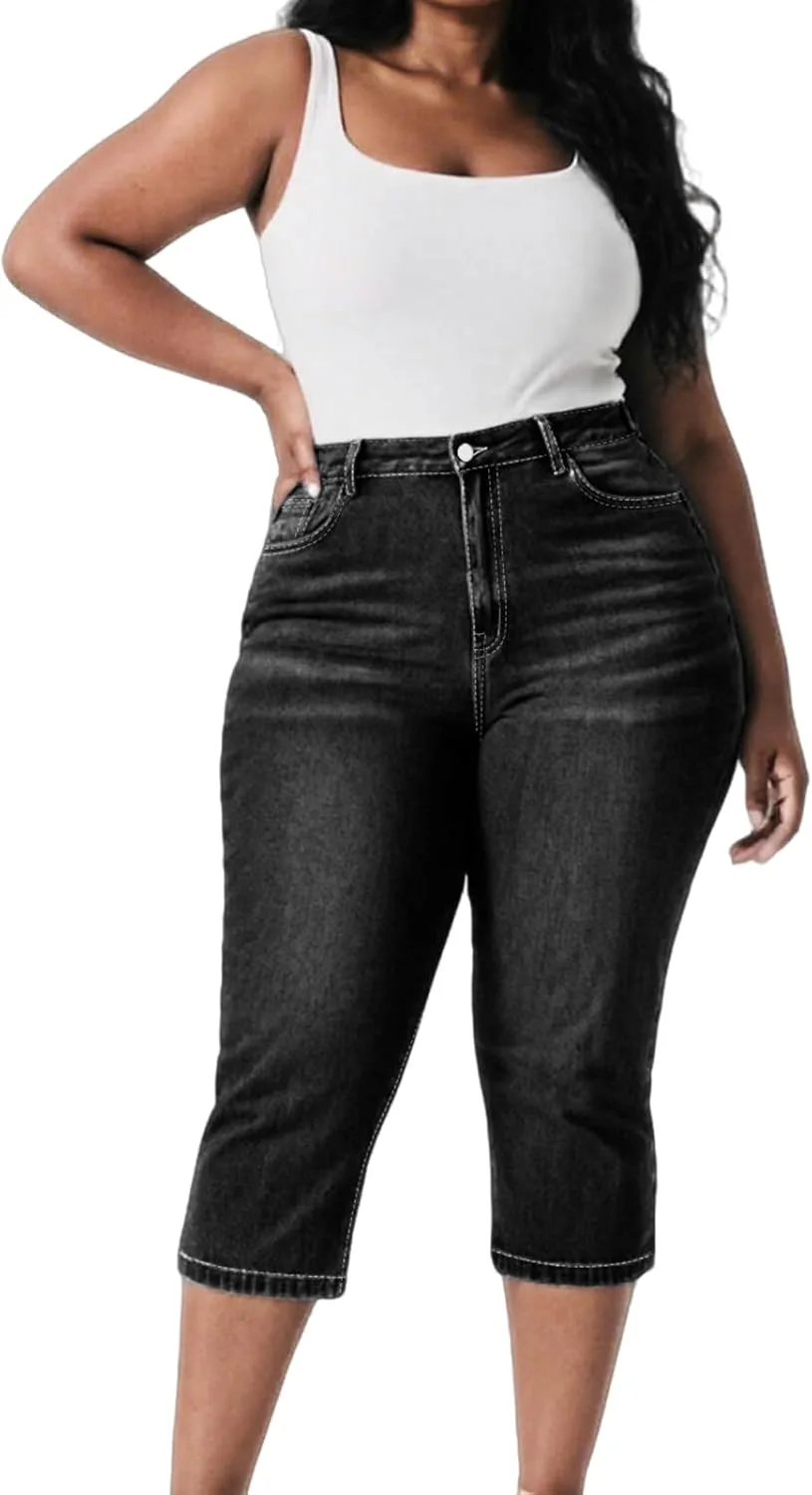 Женские джинсы-капри Plus Size Mid Rise Blue Denim (US14-24) QERINTE
Женские джинсы-капри Plus Size Mid Rise Blue Denim (US14-24) QERINTE