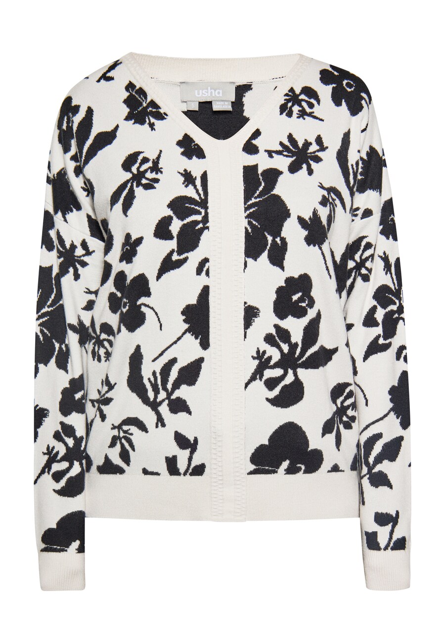 Тонкий вязаный свитер Usha Sweater, черный/белый
Тонкий вязаный свитер Usha Sweater, черный/белый