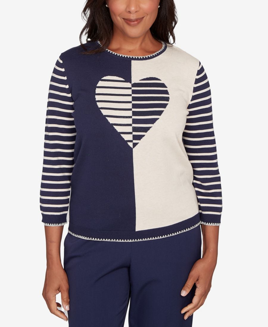 Миниатюрный полосатый свитер Saratoga Springs с сердечным мотивом Alfred Dunner, Navy
Миниатюрный полосатый свитер Saratoga Springs с сердечным мотивом Alfred Dunner, Navy