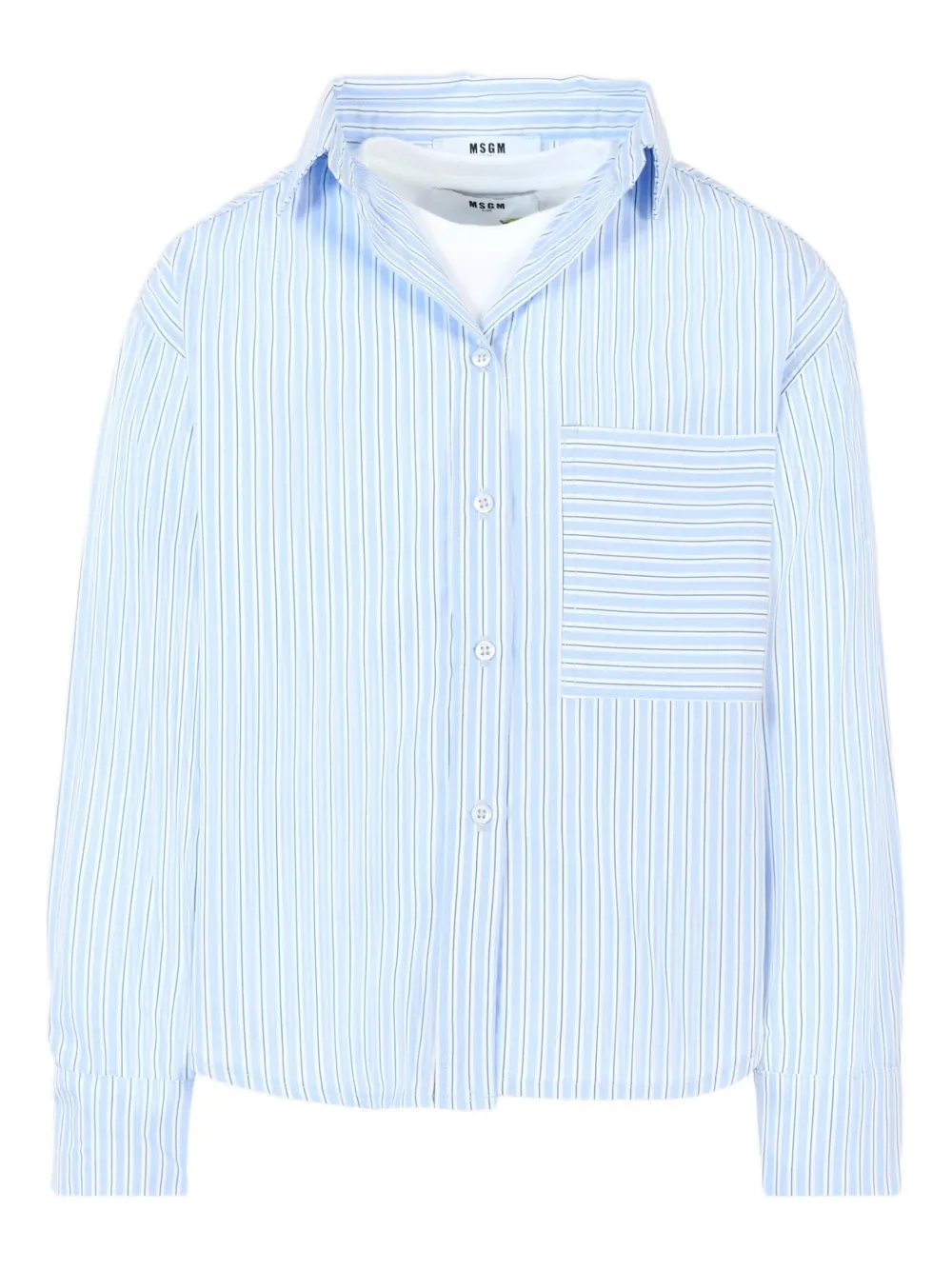 Полосатая рубашка с накладными карманами MSGM Kids, синий
Полосатая рубашка с накладными карманами MSGM Kids, синий