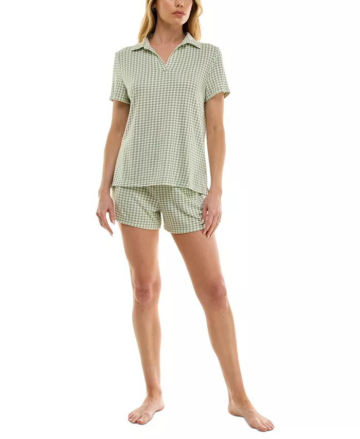 Женский комплект пижамы с коротким рукавом в клетку Henley Roudelain, зеленый
Женский комплект пижамы с коротким рукавом в клетку Henley Roudelain, зеленый