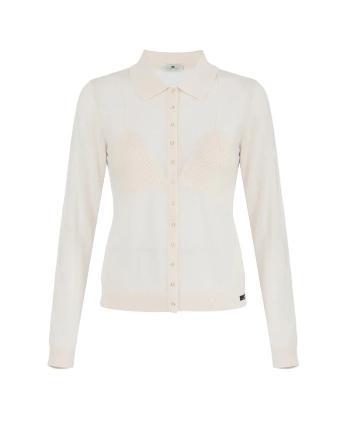 Кардиган из шерстяной смеси Elisabetta Franchi, белый
Кардиган из шерстяной смеси Elisabetta Franchi, белый