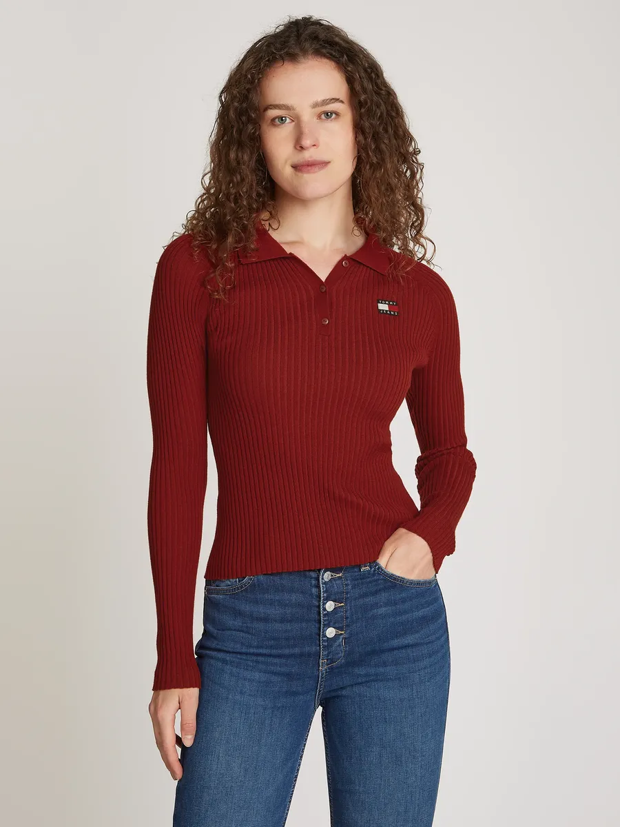 Вязаный свитер Tommy Jeans "TJW COLLAR BADGE RIB SWEATER", с логотипом, в рубчик, красный
Вязаный свитер Tommy Jeans "TJW COLLAR BADGE RIB SWEATER", с логотипом, в рубчик, красный