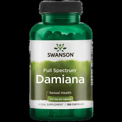 Травяная добавка Дамиана 510 мг, 100 капсул, Swanson Premium
Травяная добавка Дамиана 510 мг, 100 капсул, Swanson Premium