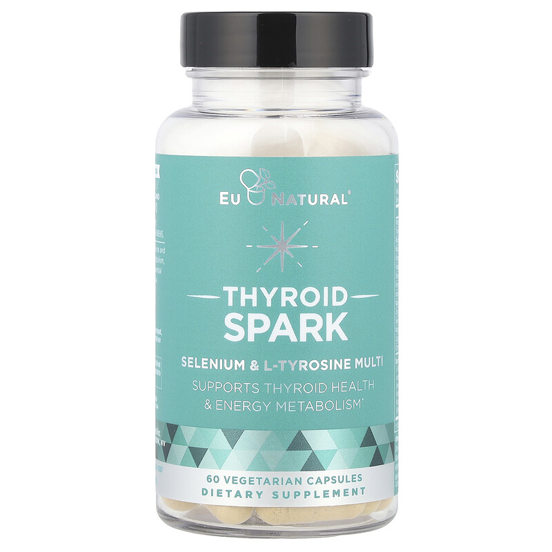 Eu Natural, Thyroid Spark, селен и L-тирозин, 60 вегетарианских капсул
Eu Natural, Thyroid Spark, селен и L-тирозин, 60 вегетарианских капсул