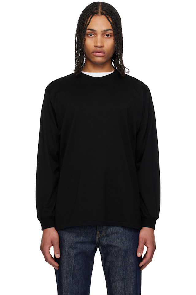 Лаконичная футболка с длинным рукавом и эффектом плетения Auralee, черный
Лаконичная футболка с длинным рукавом и эффектом плетения Auralee, черный