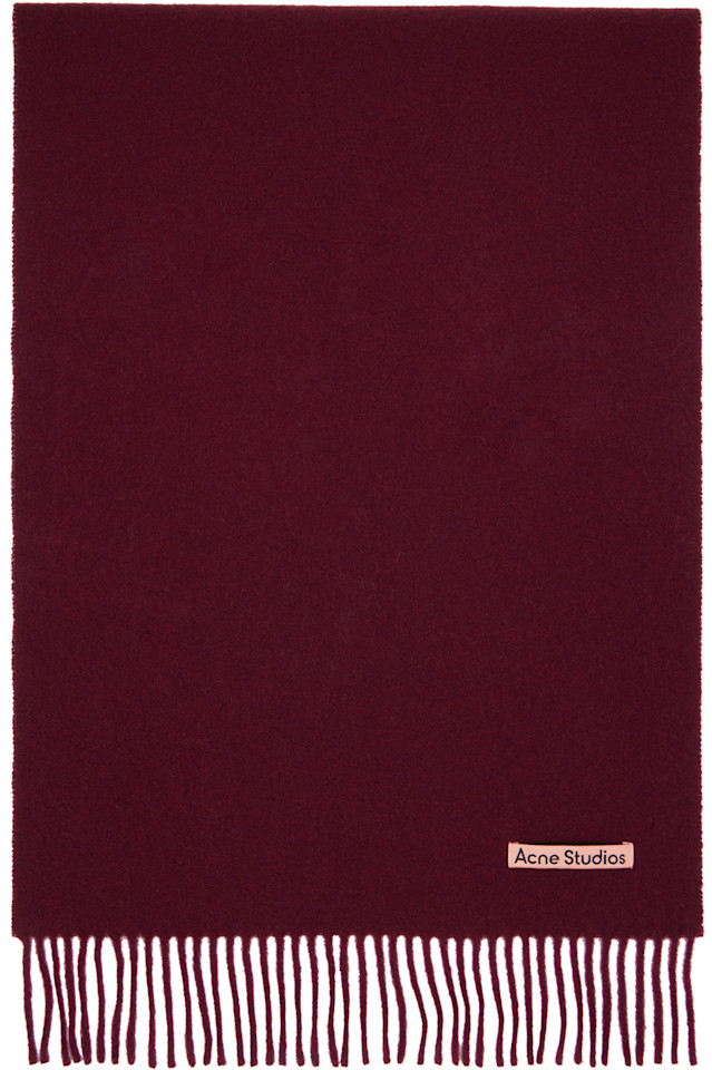 Acne Studios Узкий шерстяной шарф с бахромой бордового цвета
Acne Studios Узкий шерстяной шарф с бахромой бордового цвета
