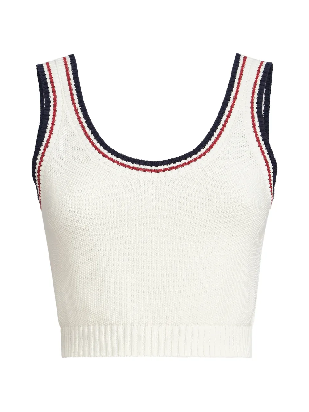 Укороченный топ из хлопкового трикотажа под пике Brunello Cucinelli, белый
Укороченный топ из хлопкового трикотажа под пике Brunello Cucinelli, белый