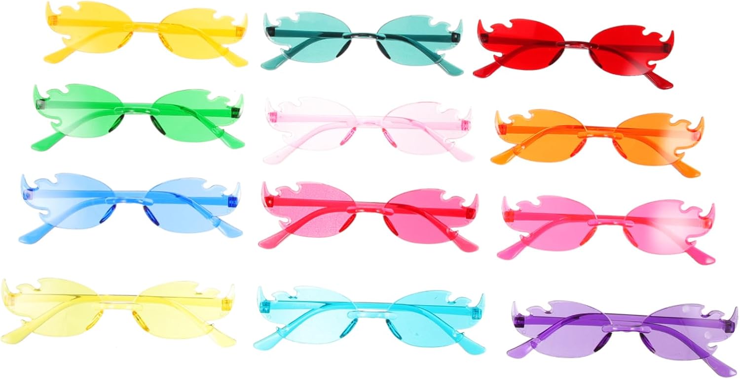 12 пар солнцезащитных очков без оправы в форме пламени. Яркие очки для вечеринок без оправы, для подростков и взрослых. Легкие, идеально подходят для фестивалей и праздников OATIPHO, Assorted Color
12 пар солнцезащитных очков без оправы в форме пламени. Яркие очки для вечеринок без оправы, для подростков и взрослых. Легкие, идеально подходят для фестивалей и праздников OATIPHO, Assorted Color