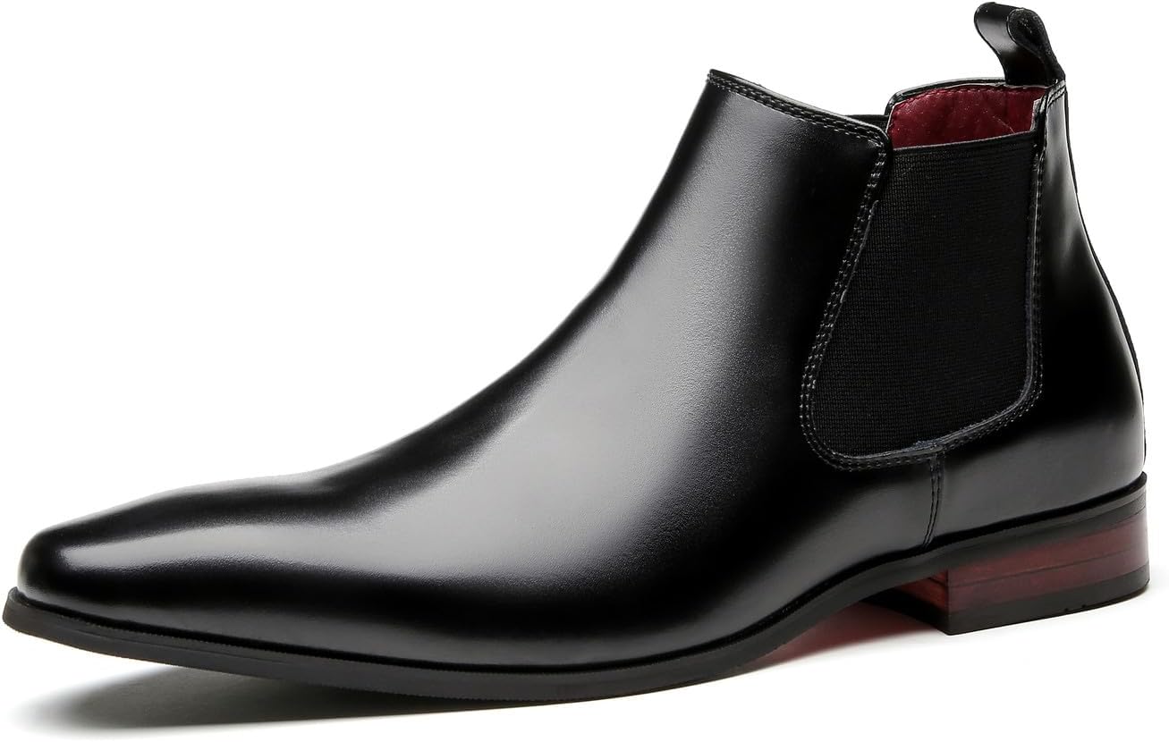 Мужские ботинки Chelsea Santimon, повседневные, кожаные, с гладким носком, формальные ботинки для смокинга и ботинки до щиколотки для мужчин, черный
Мужские ботинки Chelsea Santimon, повседневные, кожаные, с гладким носком, формальные ботинки для смокинга и ботинки до щиколотки для мужчин, черный