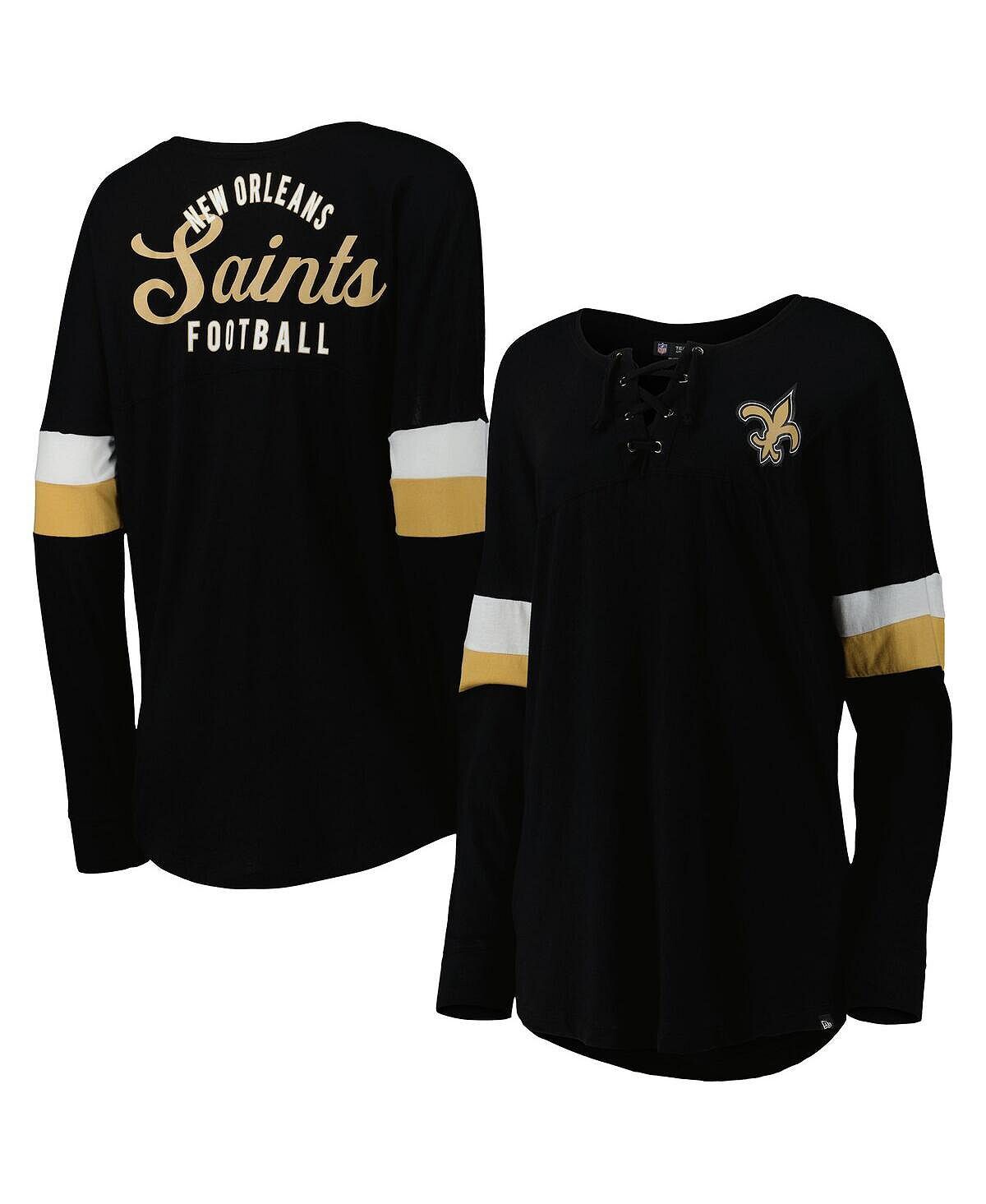 Женская черная футболка New Orleans Saints Athletic Varsity со шнуровкой и длинными рукавами New Era, черный
Женская черная футболка New Orleans Saints Athletic Varsity со шнуровкой и длинными рукавами New Era, черный