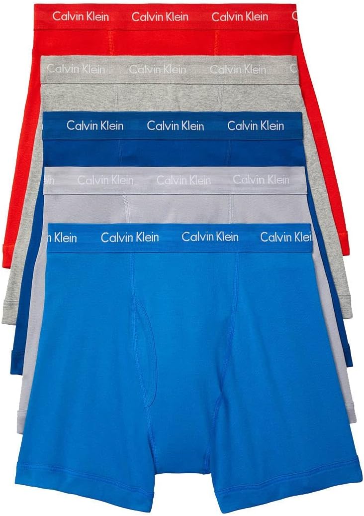 Комплект из 5 мужских трусов-боксеров Calvin Klein Cotton Classics, Ocean Hue, Tuscan Terra Cotta, Grey Heather, Deep Moat Blue, Storm Cloud
Комплект из 5 мужских трусов-боксеров Calvin Klein Cotton Classics, Ocean Hue, Tuscan Terra Cotta, Grey Heather, Deep Moat Blue, Storm Cloud