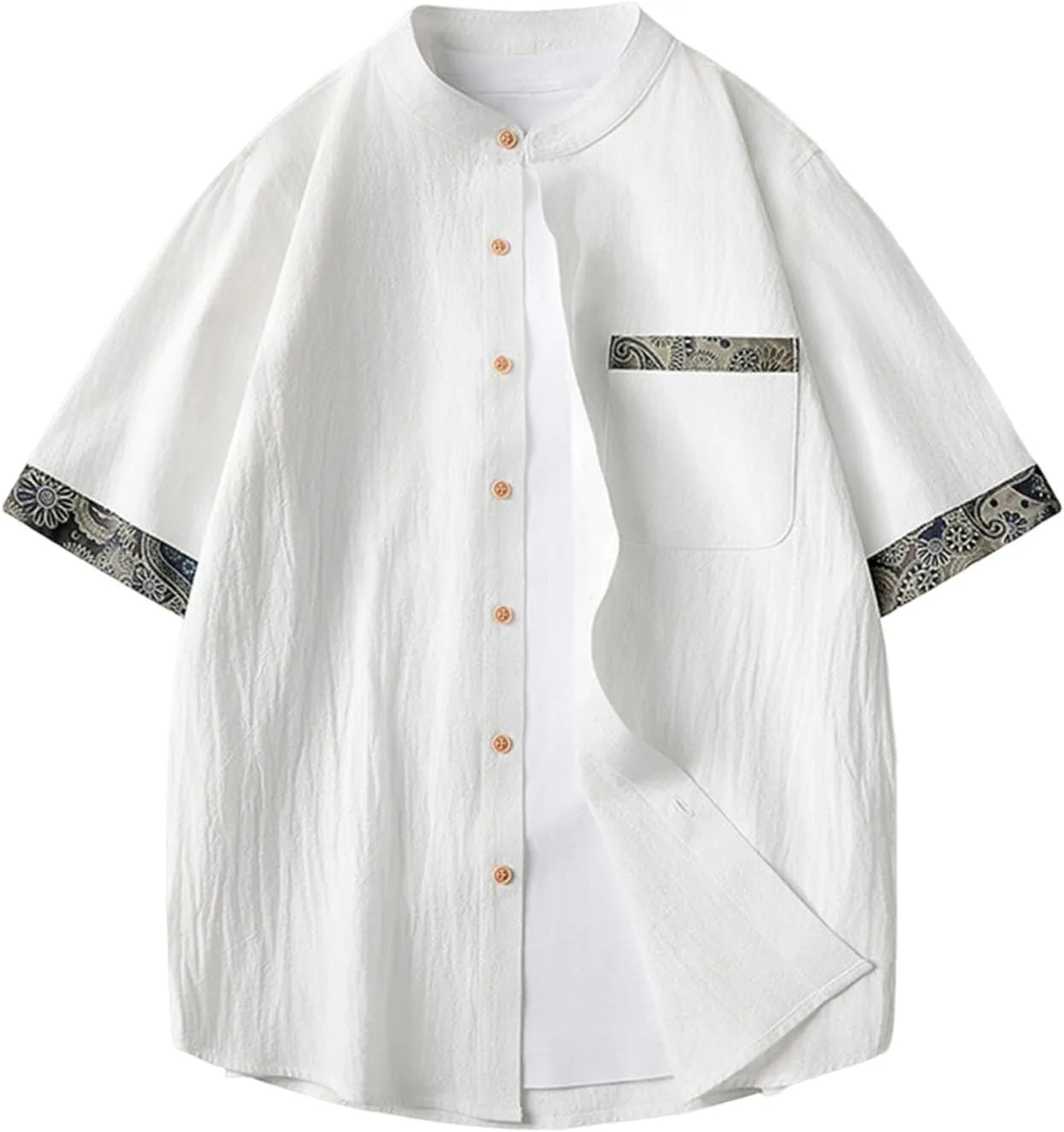 Мужская рубашка в японском стиле с китайским принтом, короткий рукав, хлопок-лен Xiaojmake
Мужская рубашка в японском стиле с китайским принтом, короткий рукав, хлопок-лен Xiaojmake