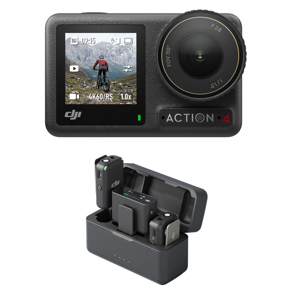 Стандартный комплект камеры DJI Osmo Action 4 с беспроводным микрофоном для видеоблога
Стандартный комплект камеры DJI Osmo Action 4 с беспроводным микрофоном для видеоблога