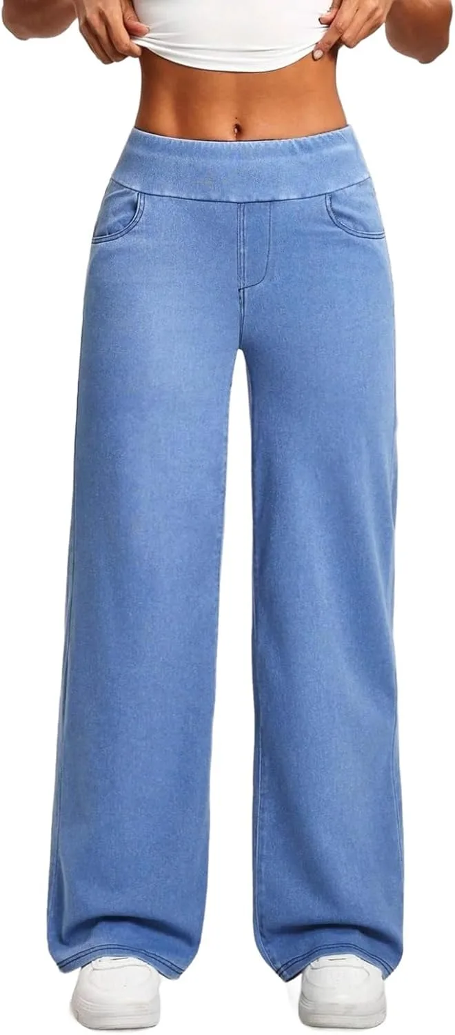 Женские джинсы Stretch Pull On Wide Leg — высокие, прямые и свободные с карманами
Женские джинсы Stretch Pull On Wide Leg — высокие, прямые и свободные с карманами