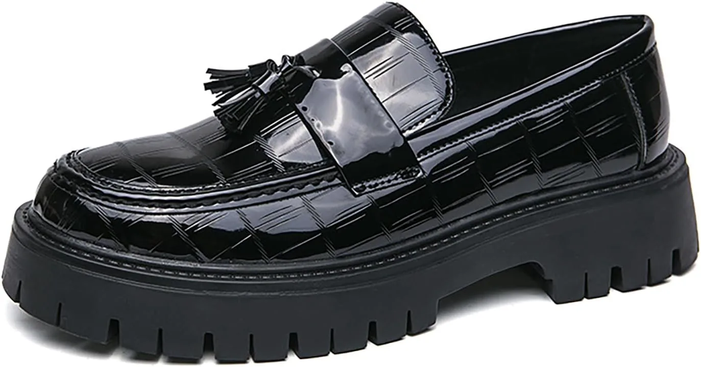 Мужские лоферы на платформе из лакированной кожи без шнурков, модный носок округлой формы, металлическое украшение, нескользящая толстая подошва, деловая обувь, повседневная, для вечеринок, свадьбы, выпускного WENOREG, черный
Мужские лоферы на платформе из лакированной кожи без шнурков, модный носок округлой формы, металлическое украшение, нескользящая толстая подошва, деловая обувь, повседневная, для вечеринок, свадьбы, выпускного WENOREG, черный