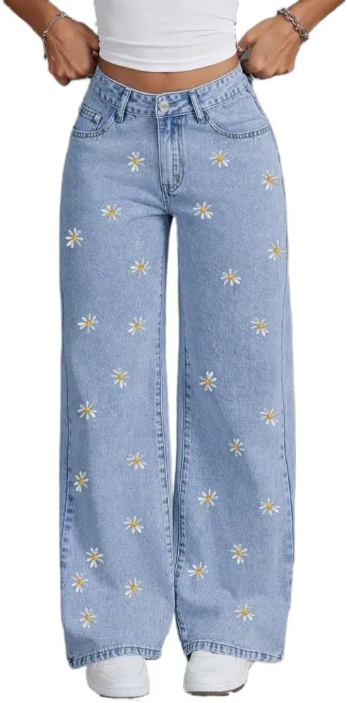 Mywinway широкие джинсы женские с цветочной вышивкой
Mywinway широкие джинсы женские с цветочной вышивкой