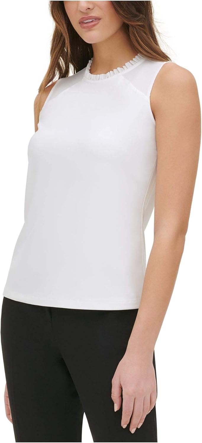 Женская блузка без рукавов с оборками от Tommy Hilfiger, White
Женская блузка без рукавов с оборками от Tommy Hilfiger, White