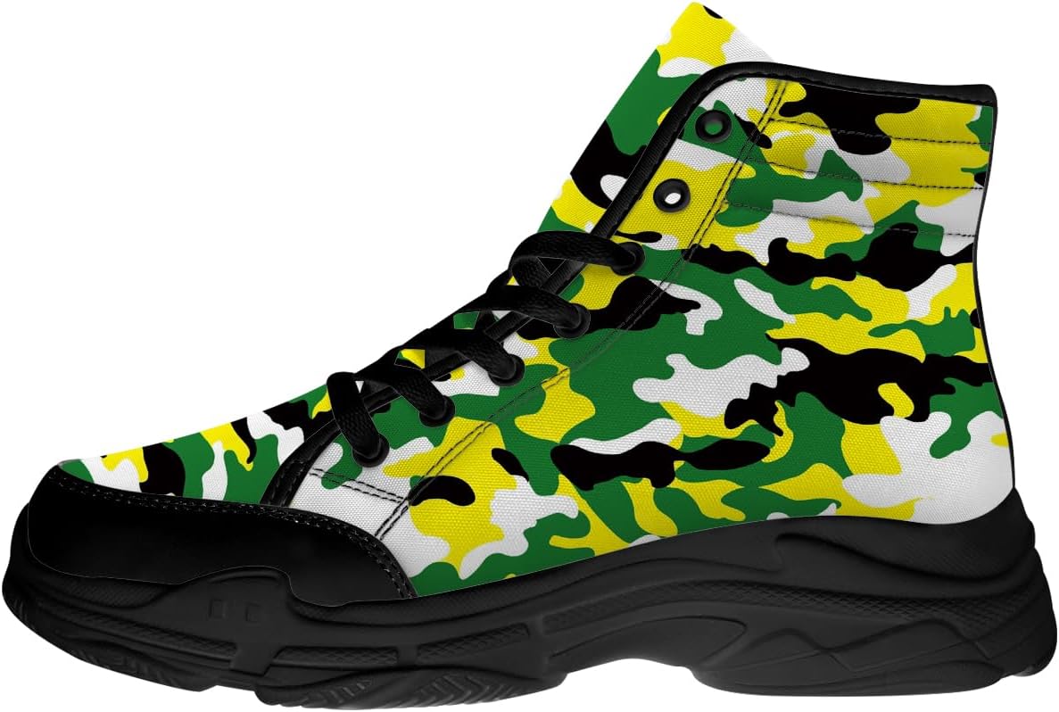 Кроссовки Quorax Camouflage с высоким верхом для мужчин и женщин, на шнуровке, из ткани, подарок для него и для нее, зеленый/желтый
Кроссовки Quorax Camouflage с высоким верхом для мужчин и женщин, на шнуровке, из ткани, подарок для него и для нее, зеленый/желтый