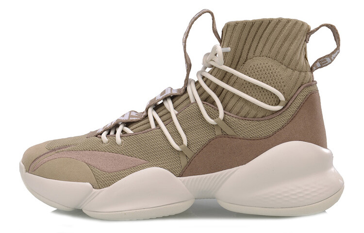 Баскетбольные кроссовки Power 5 мужские с высоким верхом серо-коричневые Lining