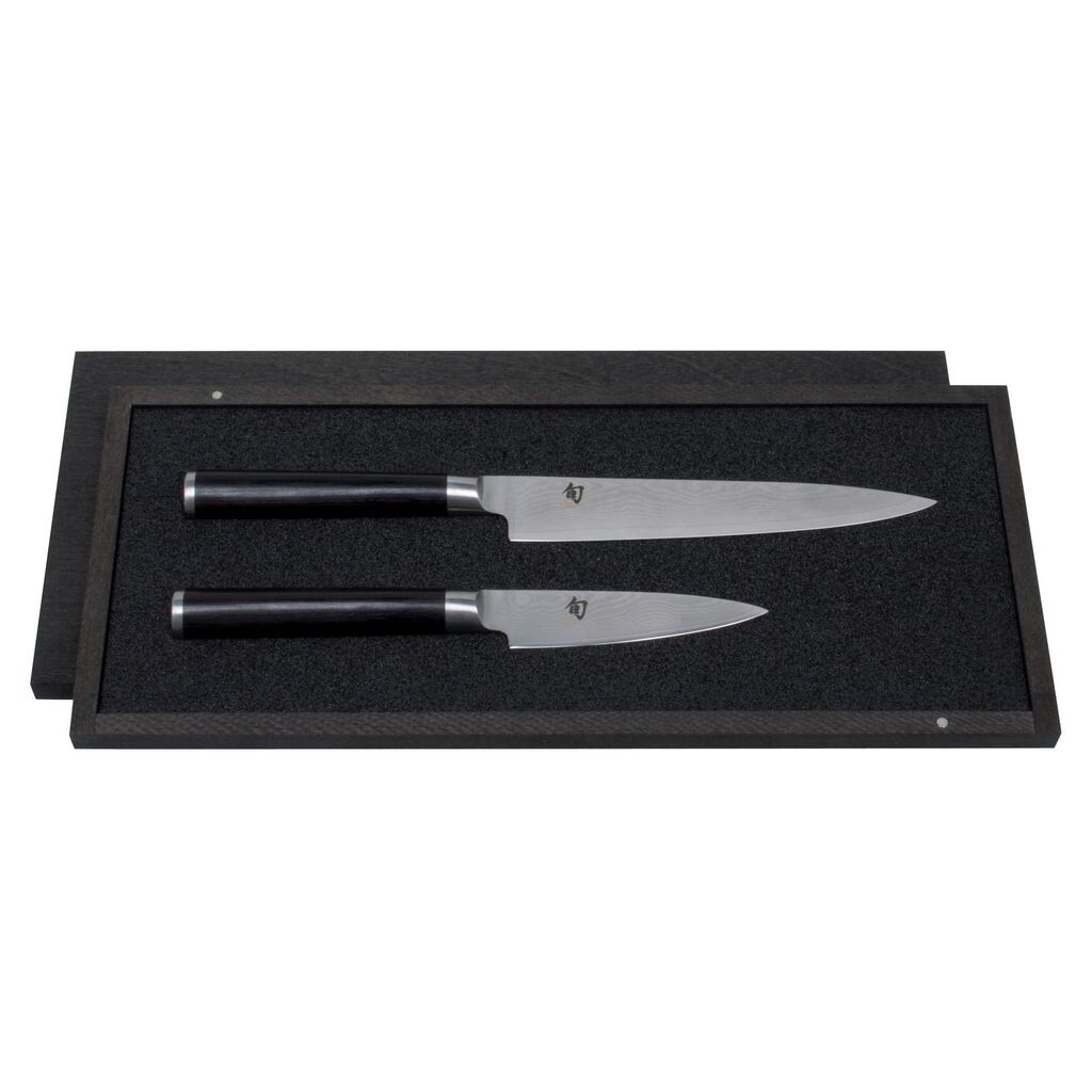 KAI DMS-210 Shun Classic офисный нож 9 см и универсальный нож 15 см, черный/серебристый, 2 предмета (1 комплект)
KAI DMS-210 Shun Classic офисный нож 9 см и универсальный нож 15 см, черный/серебристый, 2 предмета (1 комплект)