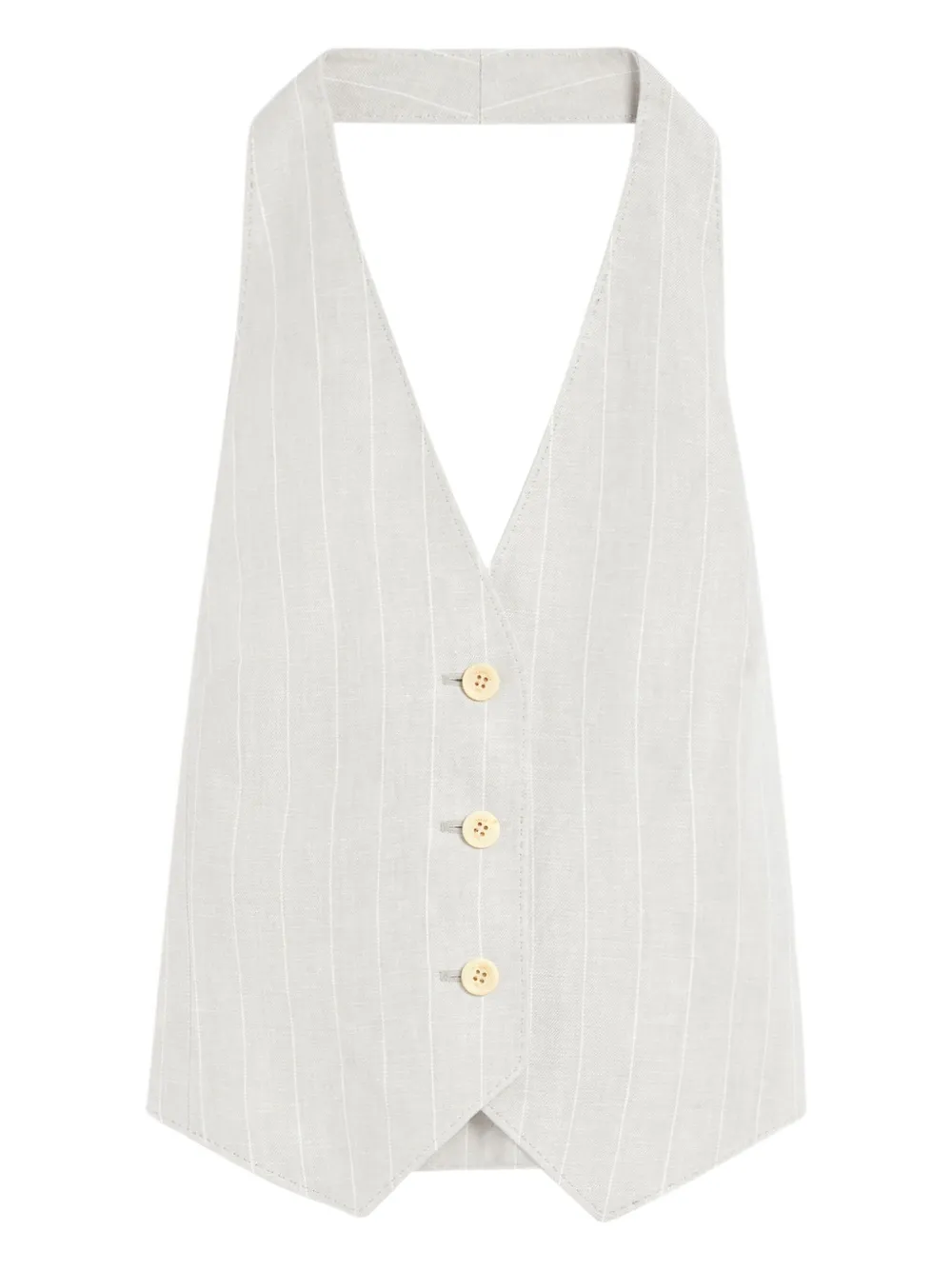 Жилет в тонкую полоску с вырезом халтер MAX MARA, нейтральный
Жилет в тонкую полоску с вырезом халтер MAX MARA, нейтральный